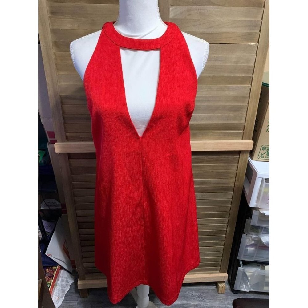 The Coverii Dress Sexy Low Cut Semi Formal Party Red Women's Size Medium
